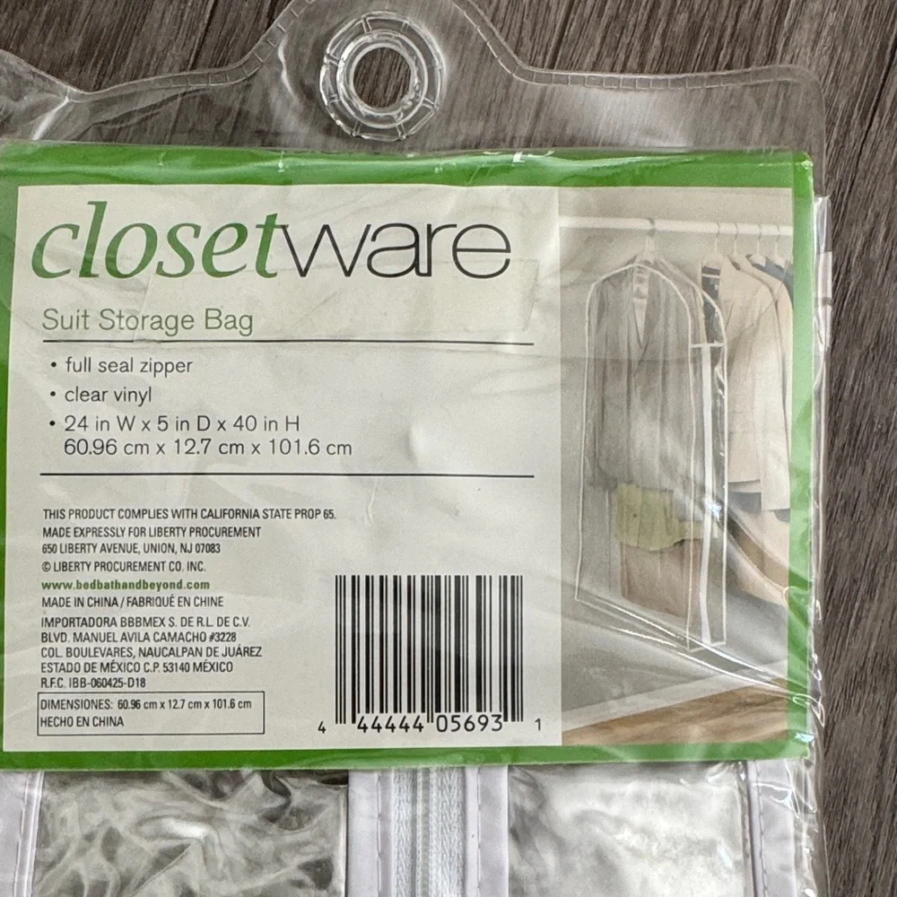 Clear Vinyl Suit Storage Bag - Full zipper suit storage bag